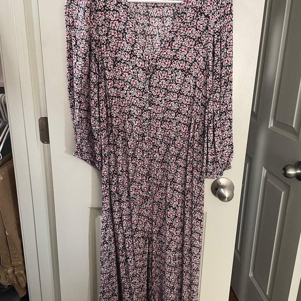 H&M Maternity Pink and Black Maxi Dress